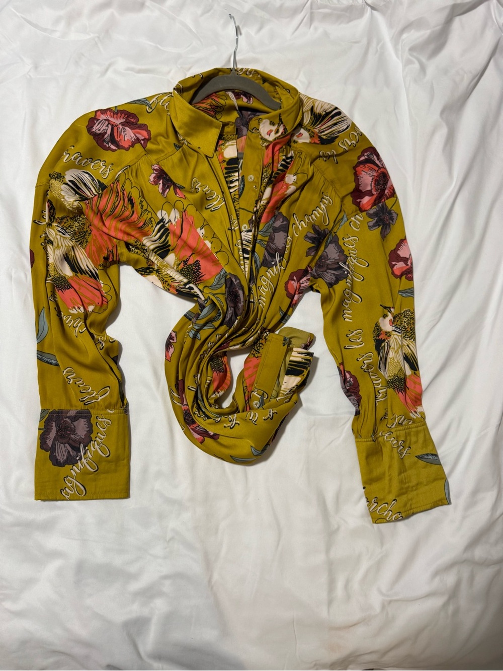 Free People Silky Nights Boho Blouse - Large - Oversized - Picture 5 of 14